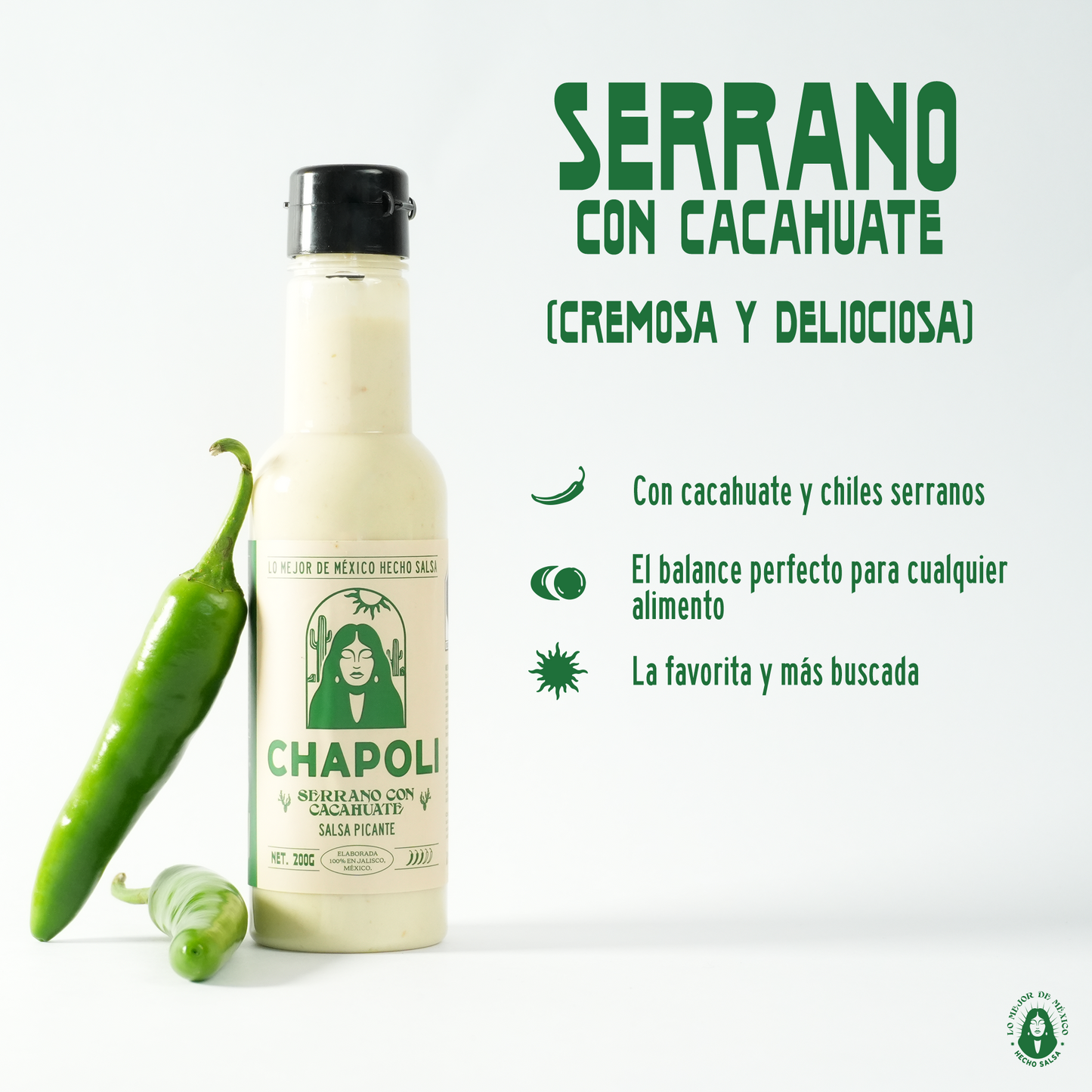 Salsa Serrano con Cacahuate